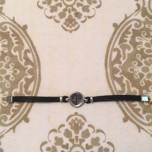 James Avery Leather Cord Cross Medallion Bracelet